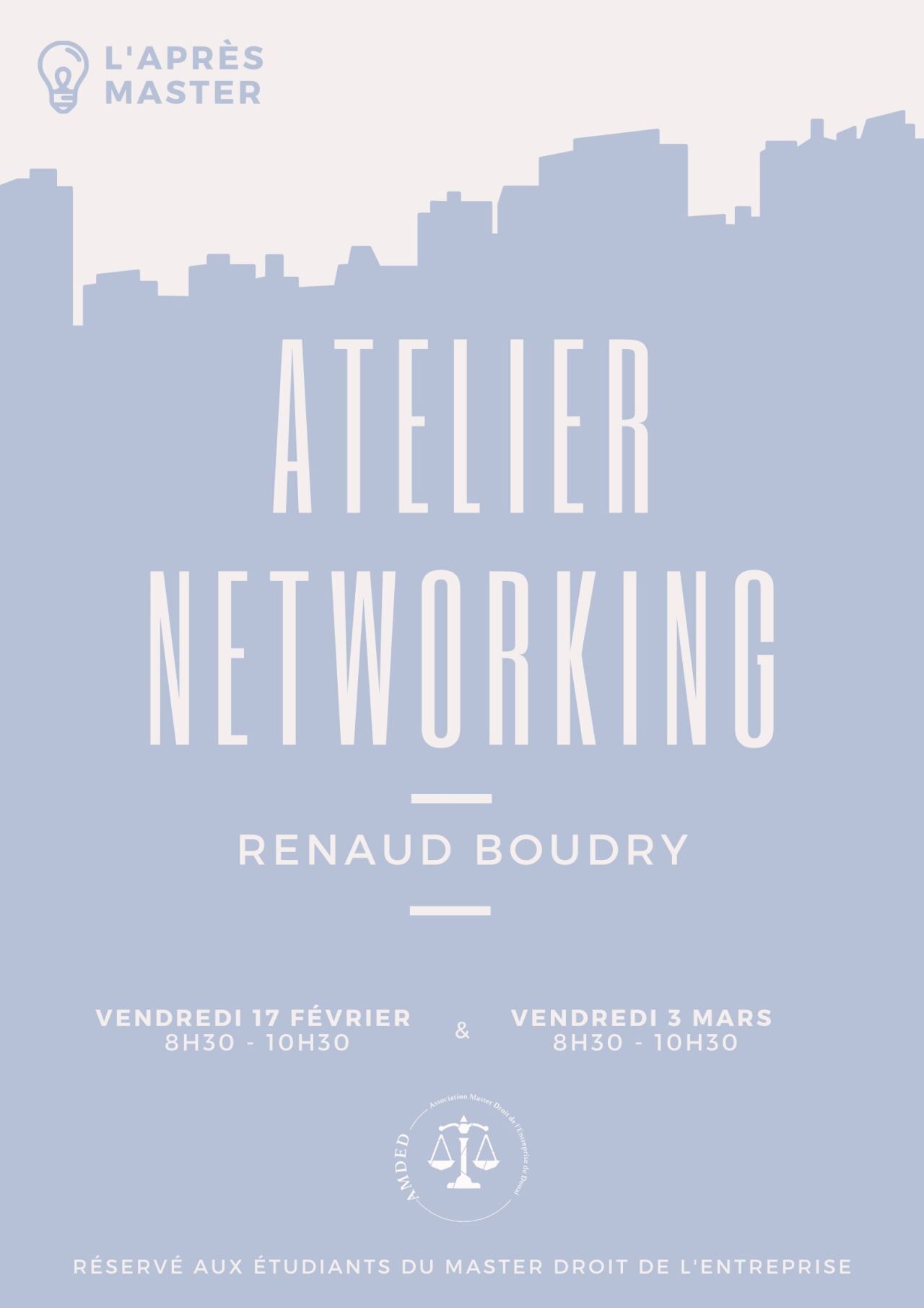 Lire la suite à propos de l’article Je suis heureux d’animer un atelier #networking 🌐pour les étudiants de la Faculté de droit